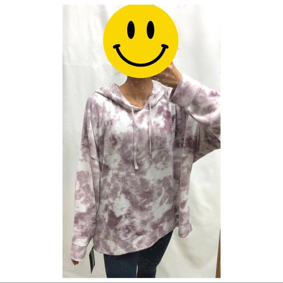 NWT 2LIV Wine Purple Tie Dye Hoodie - Picture 3 of 14